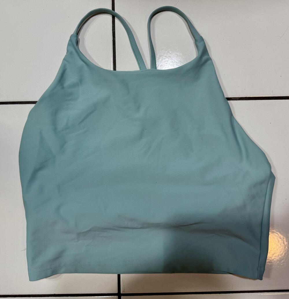 Old Navy Active Sports Bra Womens Large Blue Powersoft Crop Tank Workout Top